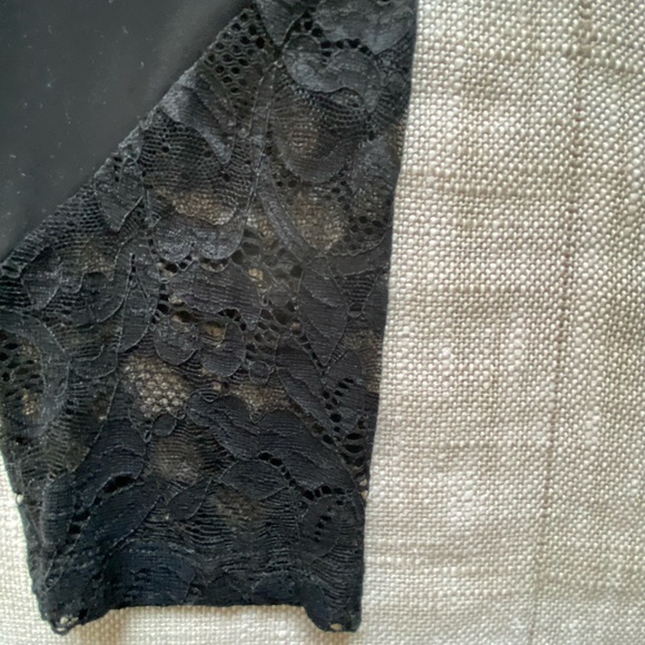 Sympli Black Lace Hem Stretch Elastic Waist Leggings - Sz- 8 (M) - Picture 5 of 13